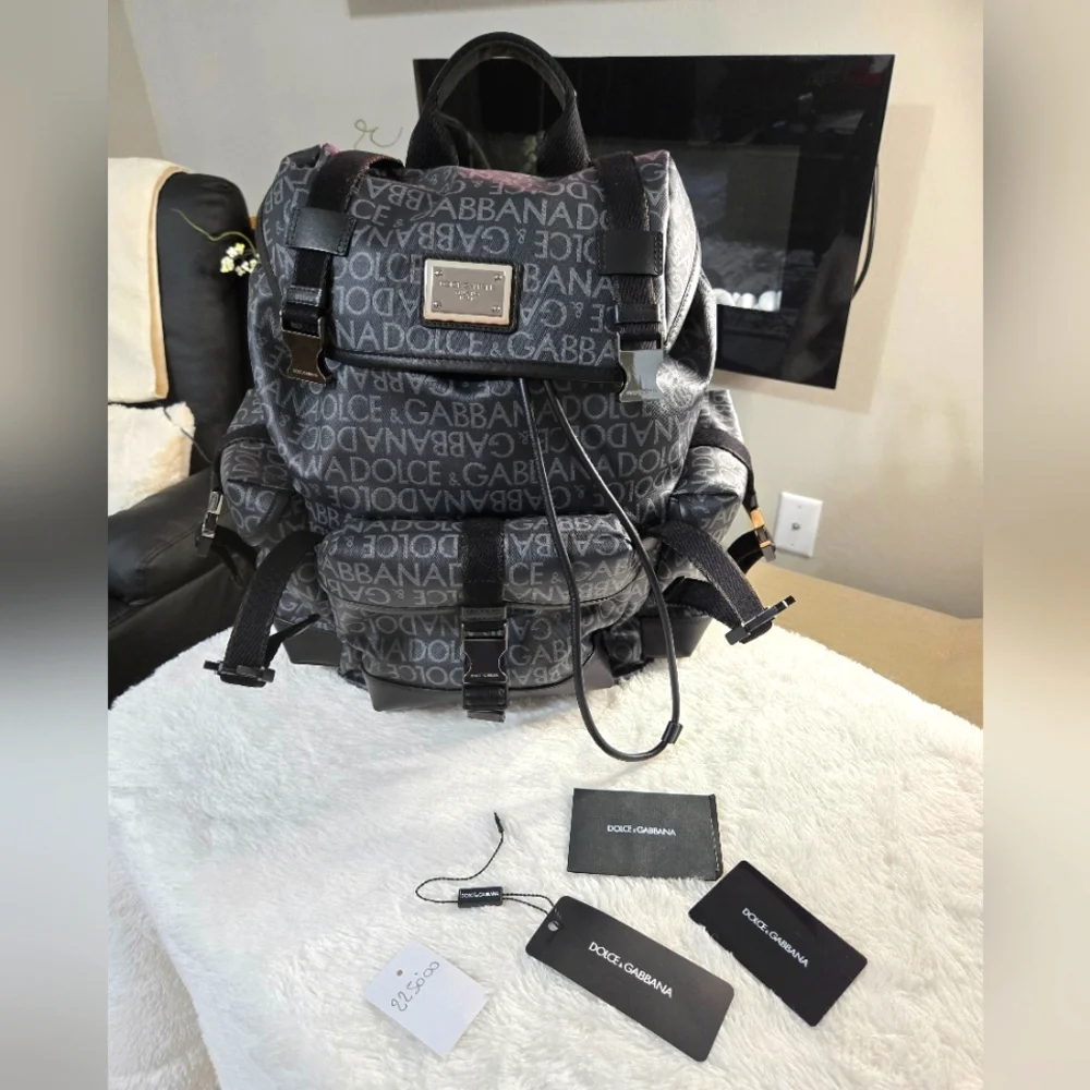 🔥 Dolce & Gabbana Coated jacquard backpack BRAND NEW 🔥